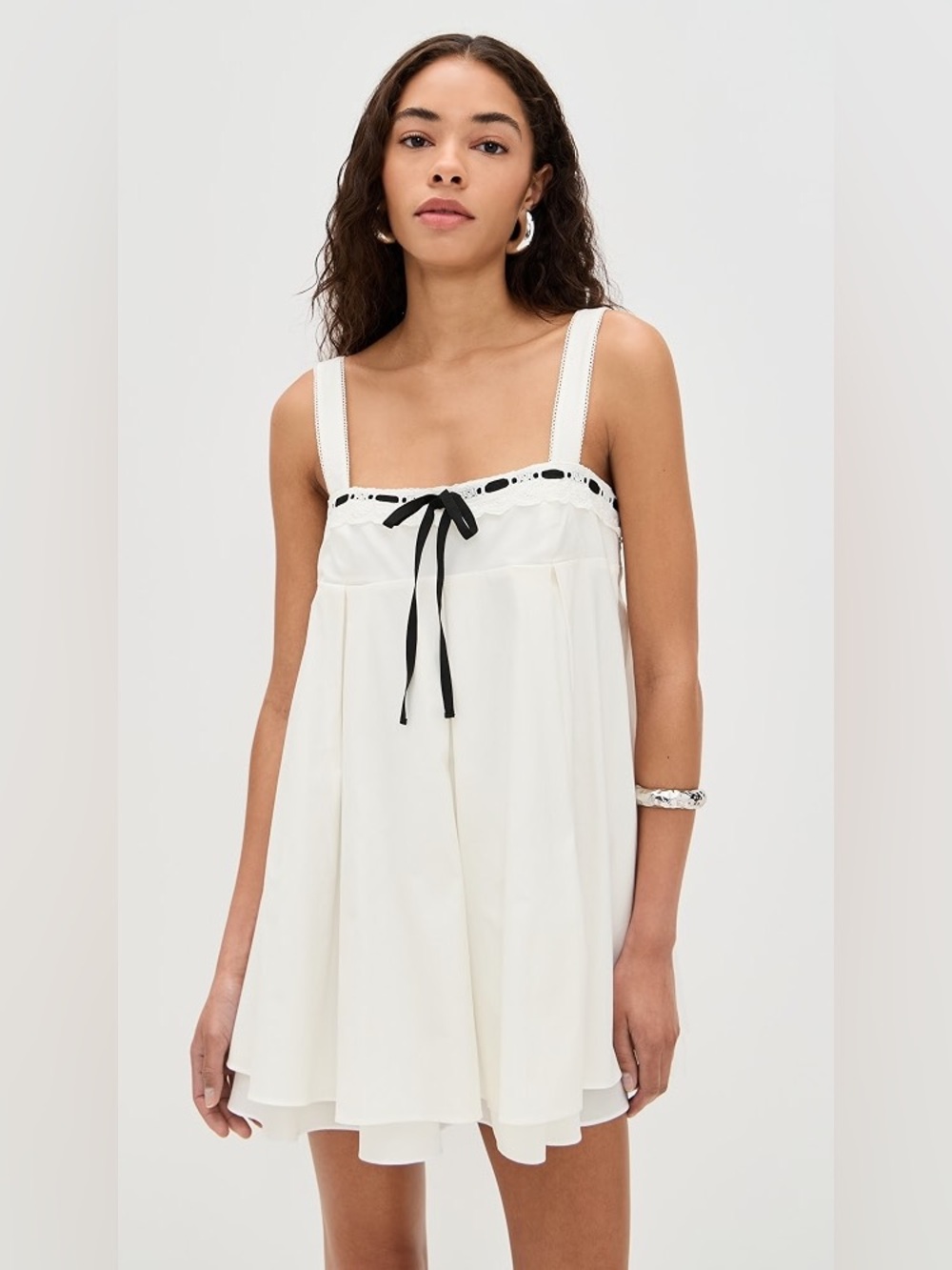 Reformation Shai White Baby Doll Dress